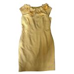 SD Collection Spring Yellow Dress with Floral Accents Women’s size 12 EUC Photo 1