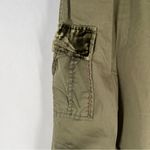 EXPRESS Vintage Y2K Olive Cargo Pants Floral Velvet Patch Appliqué Roll Tab 4 Photo 3