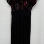 Choon California Vintage Velour Floral Black Long Dress Formal Size Medium Photo 0