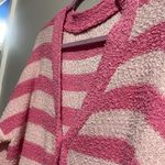 None Pink Multi Striped Button Down Fuzzy Knit Cardigan NEW Photo 3