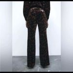 ZARA womens small black floral velvet Charlotte pant flared leg dress pants NWT Photo 2