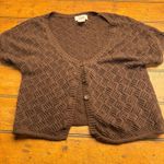 Candies brown knitted tshirt Cardigan button cropped size large Photo 0