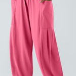 Halara  Mid Rise Elastic Waistband Drawstring Pocket Palazzo Flowy Wide Leg L Photo 0