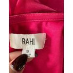 RAHI Cierra Cutout Balloon Sleeve Satin Midi Dress Fuchsia Womens Size Small Pink Photo 7
