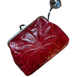 Patricia Nash Borse Tooled Italian Leather Framed Kisslock Coin Purse Key Chain Photo 0