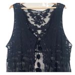 Womens Kimono One Size Whimsygoth Sheer Fairy Grunge Goth Floral Duster‎ Boho Black Photo 1