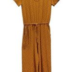 Old Navy Short Sleeve Jumpsuit Yellow Ochre Black Polka Dots Women's Size Small Photo 1