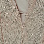 Sublime Sequined Gown S Pink Faux Wrap Long Puff Sleeve Tigh Slit Party Wedding Photo 10