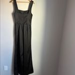 STAUD Donna black flare leg square neck jumpsuit. 10 Photo 2