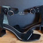 Rag and Bone NEW! ELLIS MID HEEL 37.5 7.5 Black Suede Leather Ankle Strap Heels Photo 0