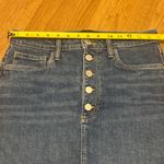 Banana Republic Size 8 Indigo Medium Wash Button Fly Denim Jean Pencil Skirt Photo 3