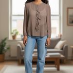 Ellen Tracy Elegant Brown Women's Top size Xl Photo 5