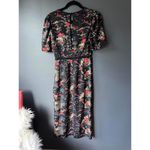 Urban Outfitters  Black Floral Midi Dress with Short Sleeves Photo 1