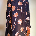 Sienna Sky Floral Asymmetrical Midi Skirt Med Orange Black boho whimsi flowy fairy Y2K flor Photo 0