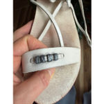 Free People White Leather Lace Up Sandals Beaded Straps EU 39 Photo 4