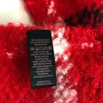 Victoria's Secret Victoria’s Secret Black & Scarlet Red Cozy Plush Plaid Fringe Large Scarf Photo 3