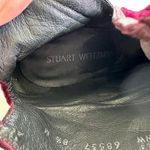 Stuart Weitzman Lofty Velvet Ankle Boots Burgundy Red Size 8.5 M Photo 3