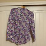 Modcloth  Flower Patch Pleasantries Blouse Small Purple Floral Print Button NEW Photo 2