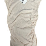 ZARA Womens Tank Top Beige Ruched Shirt Size M Casual Party Going Out Photo 0