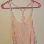 Abercrombie & Fitch Y2K Sequin Racerback Crop Tank Top Braid Trim Pink Size S Photo 0