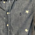 Ralph Lauren Relaxed Fit Denim White Stars Long Sleeve Button Down Women's Small Photo 4