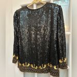 Vintage STENAY 100% Silk 80’s All Over Sequin Beaded Jacket Black Gold Size XL Photo 1