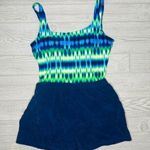 Vintage gabar bathing suit windbreaker material bottom one piece swimwear swim s Green Size L Photo 0