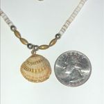 Vintage Shell Beaded Seashell Pendant Boho Necklace Photo 3