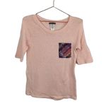 Nikkilund Pale Pink 3/4 Sleeve Boho Pocket Top – Size Medium Photo 0
