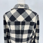 Fox Racing Vintage Y2K Black & Cream Buffalo Plaid Double Breasted Peacoat by XL Photo 4