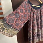 Plenty By Tracy Reese | Boho Flowy Knit Collar Wide Sleeve Blouse | Small Photo 1