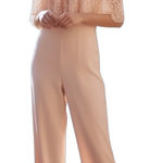 Theia BHLDN Mila Off the Shoulder Lace Jumpsuit Pink Braidesmaid Size 8 Photo 0