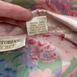 Victoria's Secret  Gold Label Robe Womens Medium Pink Satin Floral Double Breasted Photo 8