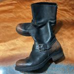 Diesel  black leather distressed pull on engineer boots size 38 Photo 0