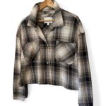 Women's Ashley By 26 Plaid Shacket Western Size L Black Beige Tan Size L Photo 0