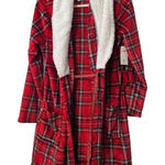 Laura Ashley New Plaid Christmas winter Bath robe Sz S/M - missing belt Photo 0