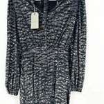 All Saints Jemima Black Leopard Print Long Sleeve Twist Front Mini Dress 0 NWT Photo 4