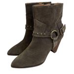 Lucky Brand  Women’s Majoko Suede Mid-calf Harness Boots Size 7.5 Dark Moss Green Photo 3