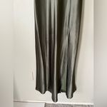 Birdy Grey  Lisa Shiny Satin Cowl Neck Olive Green Long Dress in Women’s Size S Photo 7