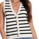 Fashion Women’s Button Up‎ Sweater Vest size S Black Photo 0