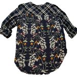 Westport Button Down Long Sleeve Shirt Women’s Small Blue White Flower Patchwork Photo 1
