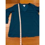 Calvin Klein  Teal Blue Bell Sleeve V Neck Shift Dress M Photo 5