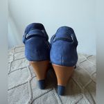 Kate Spade Elegant Classy Navy Blue Suede Women's Wedge Heels Sandals Size 7 Photo 4