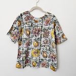 [Vintage] Shenanigans Sz Large L Floral Fruit Print Round Neck Short Sleeve Top Yellow Photo 0