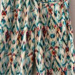 ZARA  metallic gold colorful abstract ikat print lightweight pants size small Photo 14