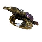 Vintage Boho Owl Ring Purple Green Rhinestone Adjustable Stretch Bronze Tone Photo 3