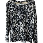 Jones New York Snow Leopard Print Light Weight Sweatshirt Women's Large New Photo 0