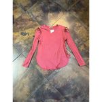 NWT Miao Miao Dusty Pink Long Sleeve Peek Shoulder Lace Up Small Photo 1