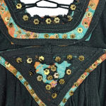 Free People  Dakota Embellished Lace Up Tank Top S Photo 4