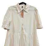 Royalamp Cotton White Tiered Dress Puff Sleeve Collared Casual Size M‎ Size M Photo 3